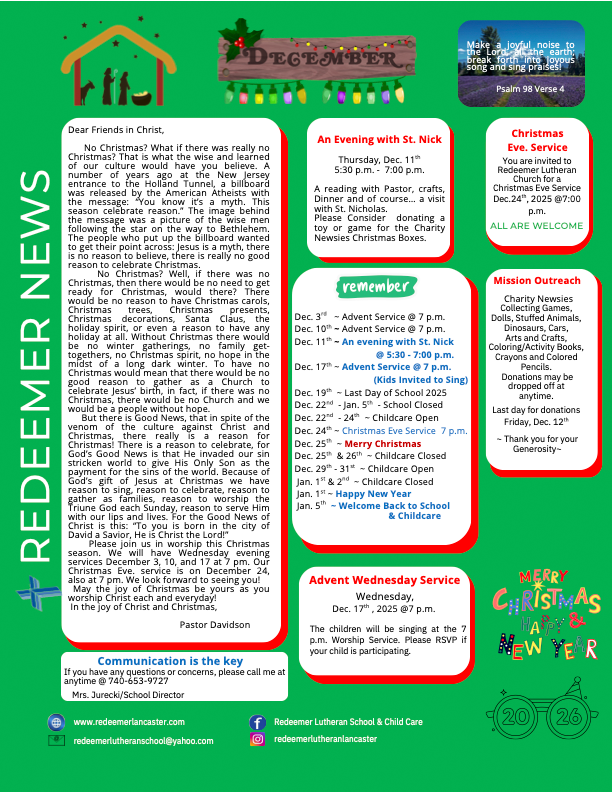 december 2025 Newsletter